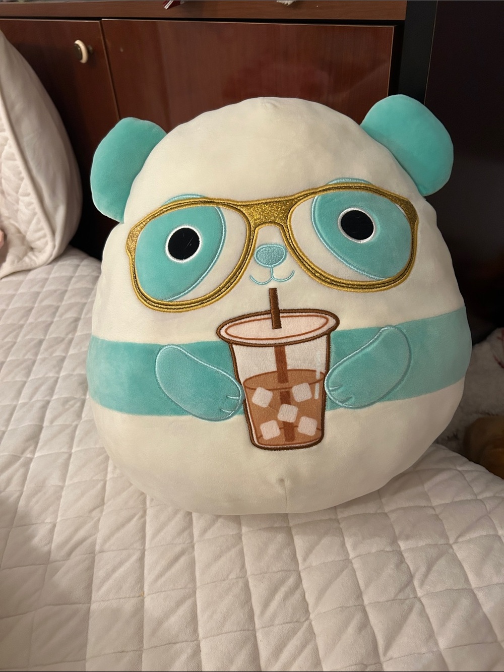 Sissy teal panda Squishmallow. Jumbo Squishmallow